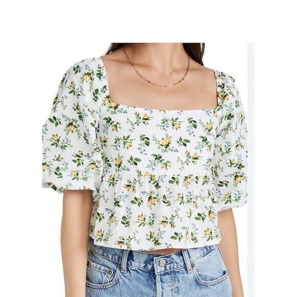 FAITHFULL THE BRAND Women's Floral Crop Top Size 10 Multicolor - Picture 4 of 13